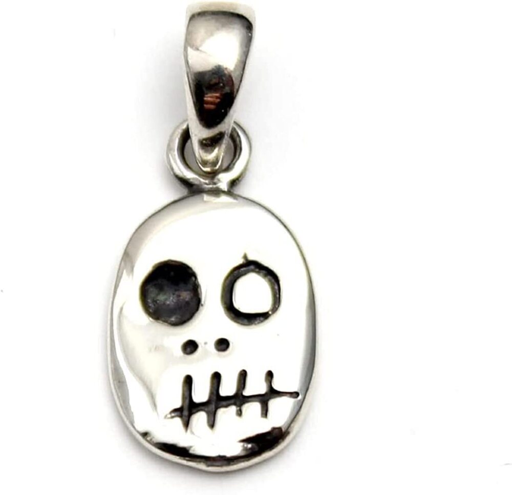 4547 COSUMOSU Skull small tiny 925 Sterling Silver Pendant charm for DIY